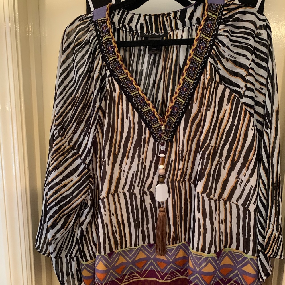 Plus size animal print blouse